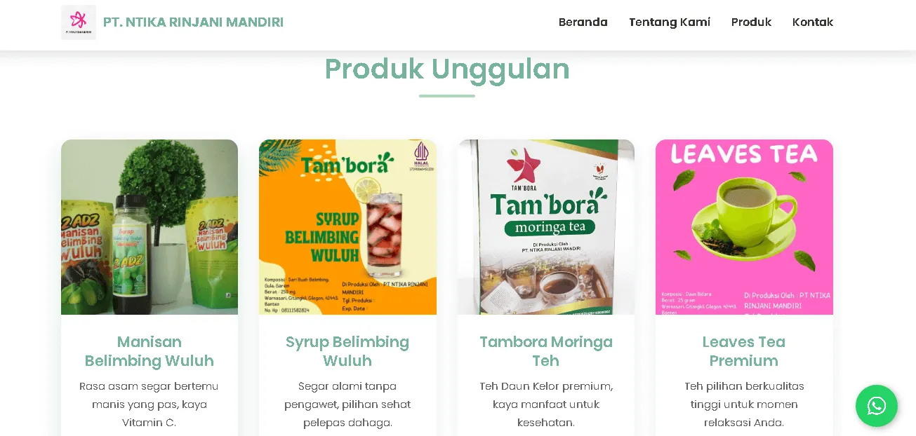 Contoh Website PT. Ntika Rinjani Mandiri